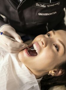 Patient relaxing during a dental exam at an Indianapolis dental office